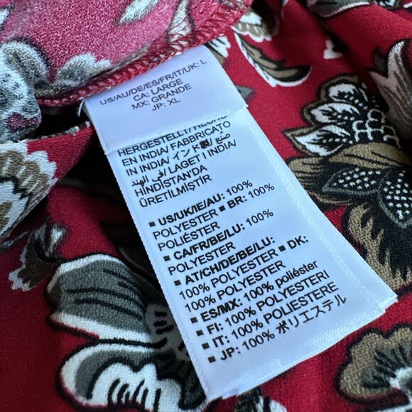 Making the Cut Size Large Season 3 Red Floral Crepe Pleated Wide Leg Pants NWT - Picture 6 of 10